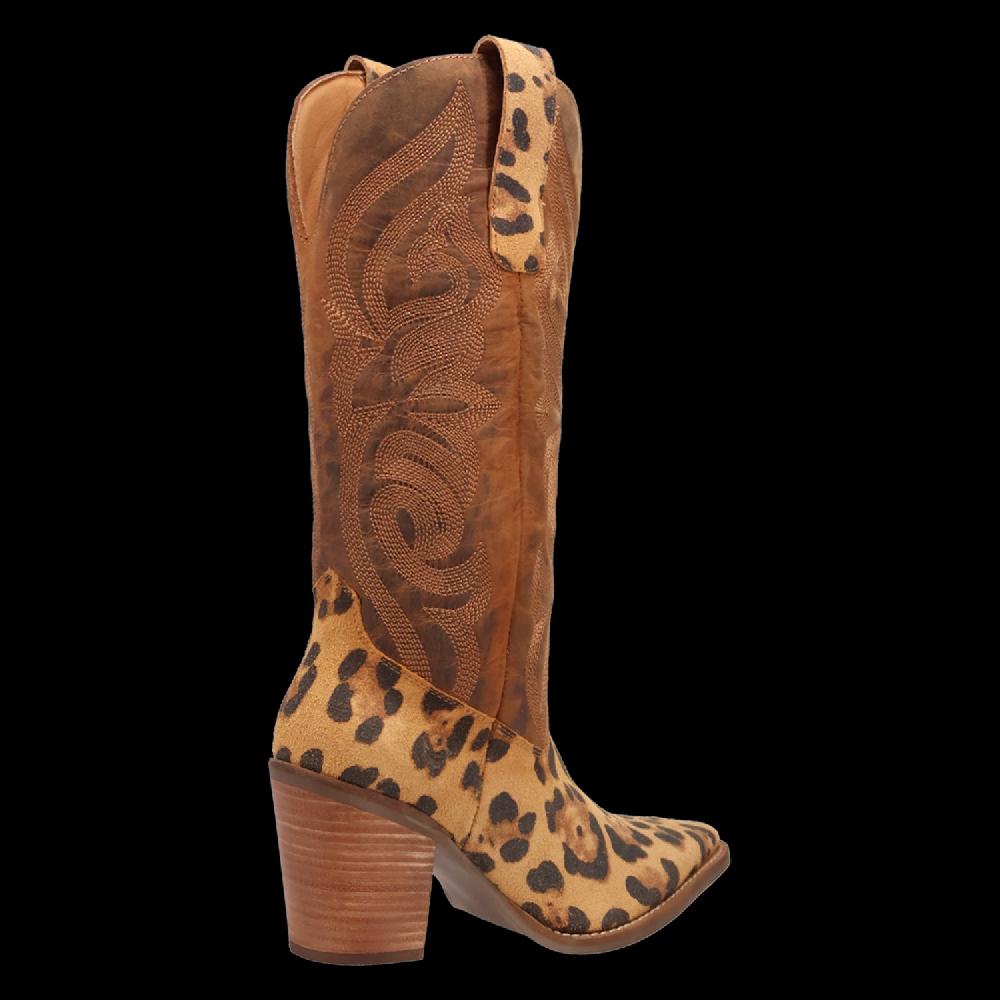 Le Bos Dingo Leopard Hensley Women's 13 Inch Snip Toe Leather Boots DI2246-LEOPARD