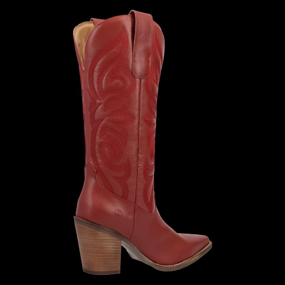 Le Bos Dingo Red Hensley Women's 13 Inch Snip Toe Leather Boots DI2246-RED