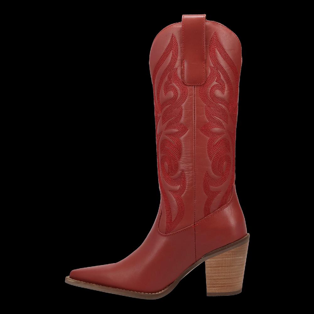 Le Bos Dingo Red Hensley Women's 13 Inch Snip Toe Leather Boots DI2246-RED