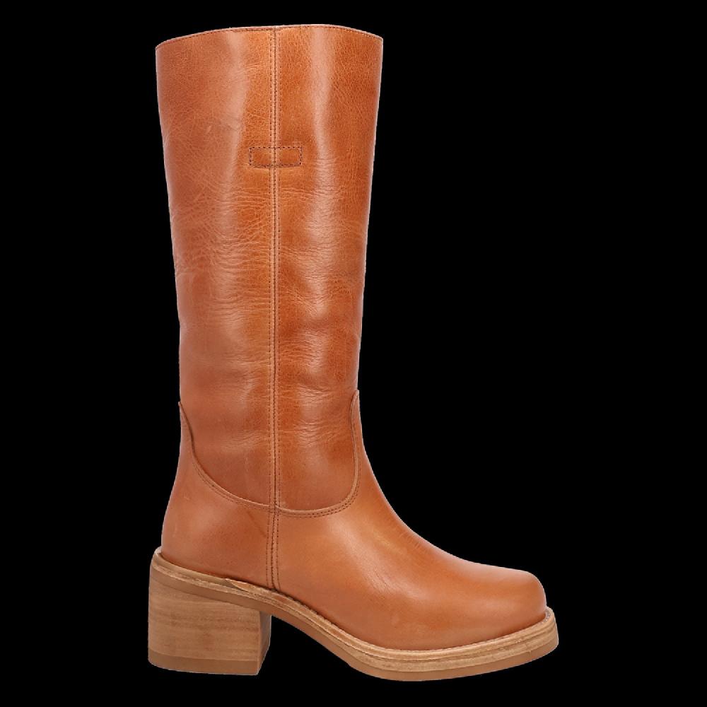 Le Bos Dingo Tan Vagabond Women's 12 Inch Round Toe Leather Boots DI2287-TAN