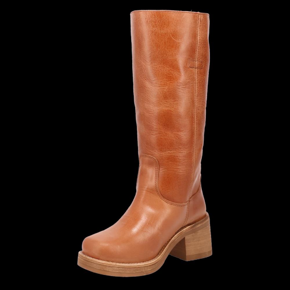 Le Bos Dingo Tan Vagabond Women's 12 Inch Round Toe Leather Boots DI2287-TAN
