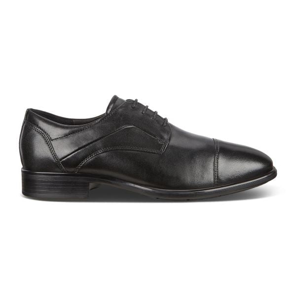 Le Bos Ecco Black CityTray Cap Toe Mens Dress Shoes 512704-01001