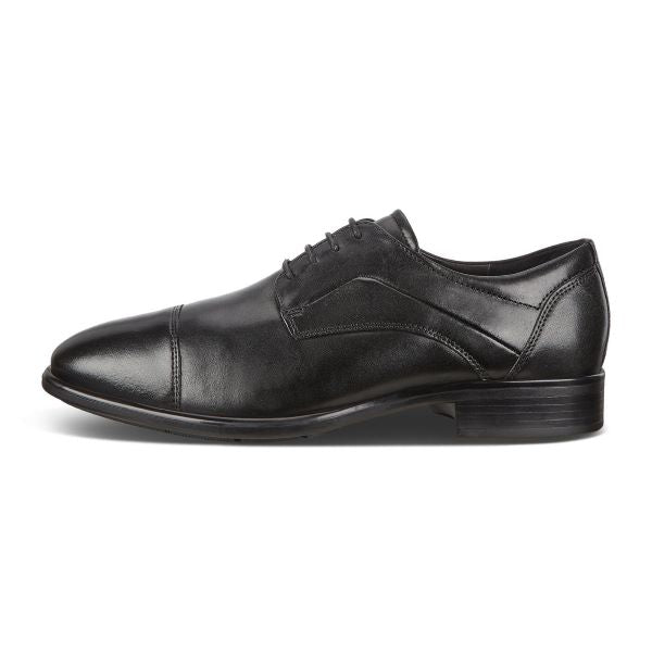 Le Bos Ecco Black CityTray Cap Toe Mens Dress Shoes 512704-01001