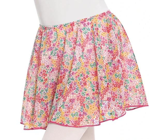 le bos Eurotard Flirty Floral Chiffon Pull On Skirt 04283