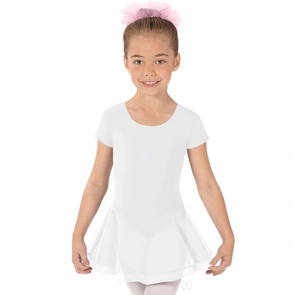 le bos Eurotard Girls Cotton Lycra Short Sleeve Dance Dress 10467