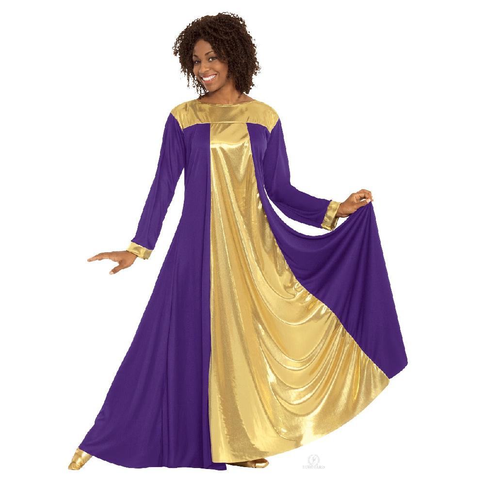 le bos Eurotard Purple/Gold Adult Resurrection Dress 14820