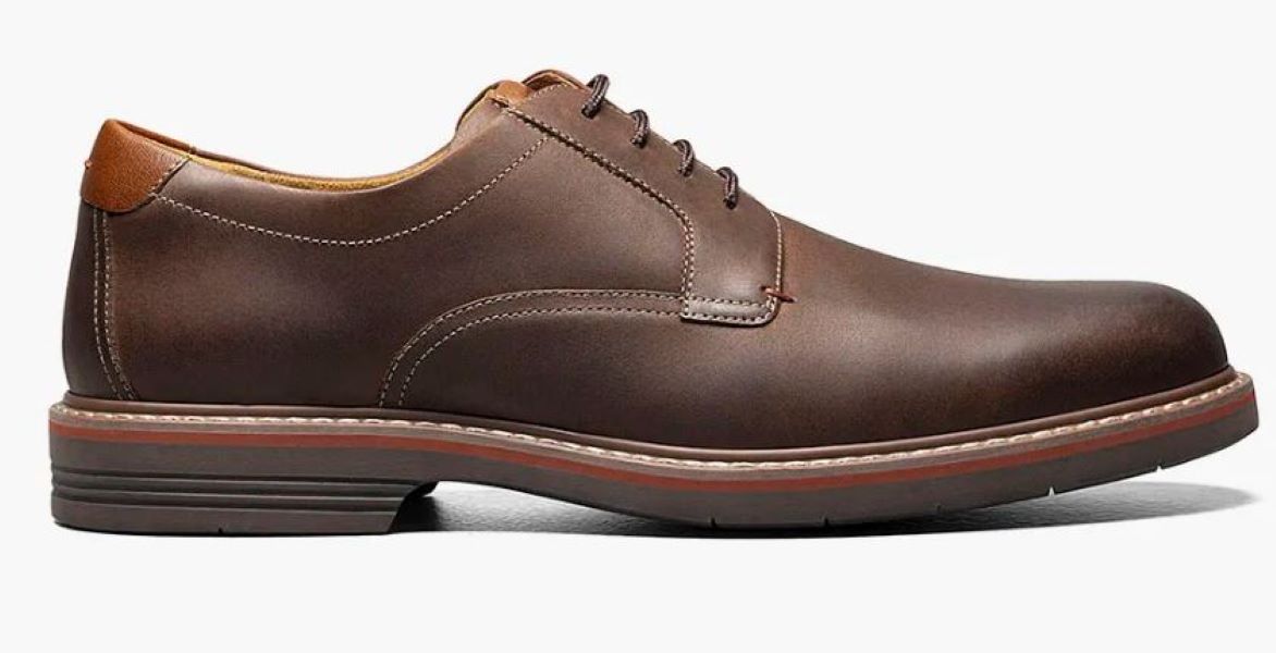 Le Bos Florsheim Brown Norwalk Plain Toe Oxford Men's Dress Shoes 13369-215