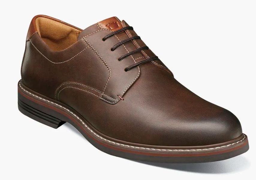 le bos Florsheim Brown Norwalk Plain Toe Oxford Men's Dress Shoes 13369-215