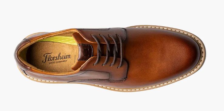 Le Bos Florsheim Cognac Norwalk Men's Plain Toe Oxford Shoe 13369-229