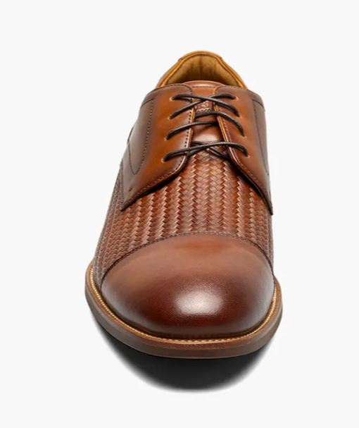 Le Bos Florsheim Cognac Rucci Weave Cap Toe Men's Oxford Shoes 13407-221