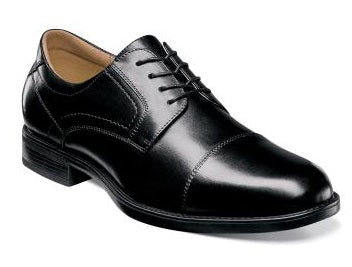 le bos Florsheim Midtown Cap Toe Oxford Black Leather Mens Dress 12138-001