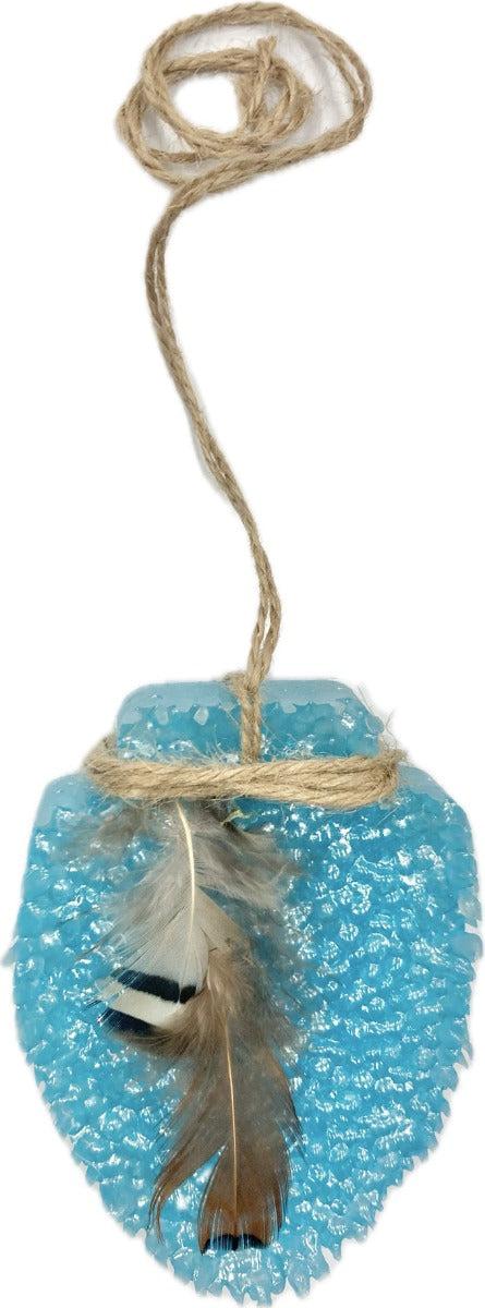 le bos Funky Freshies Turquoise Arrowhead Shaped Freshener with a Feather 1617