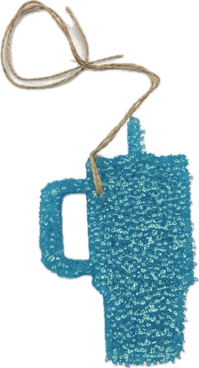 le bos Funky Freshies Turquoise Reusable Cup Shaped Birds of Paradise Scented Freshener 1615