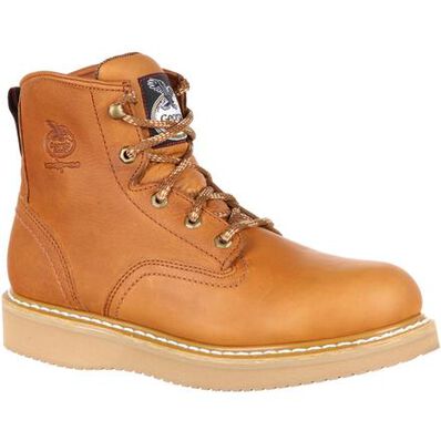 le bos Georgia Boot Barracuda Gold Wedge Steel Toe Men's Work Boot G6342 **ONLINE ONLY