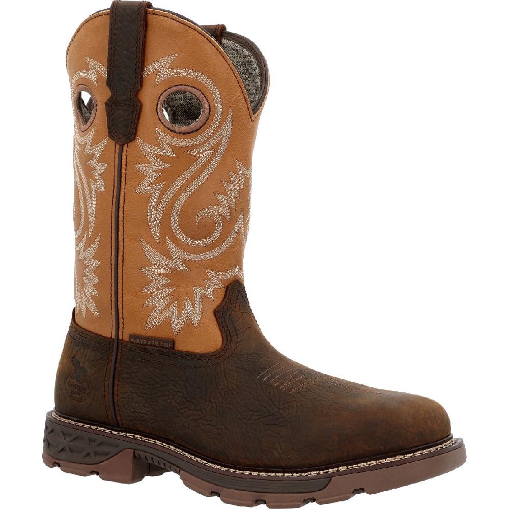 Le Bos Georgia Boot Brown And Orange Carbo-Tec FLX 11 Inch Waterproof Alloy Toe Men's Work Boots GB00672