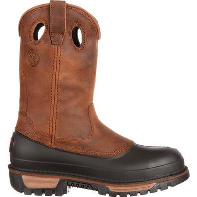 Le Bos Georgia Boot Brown Muddog Steel Toe Waterproof Men's Wellington Pull On Boot G5594 **ONLINE ONLY