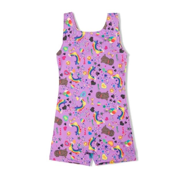 le bos Girl Power Sport Lavender Olivia's Doodle Biketard LE103BB