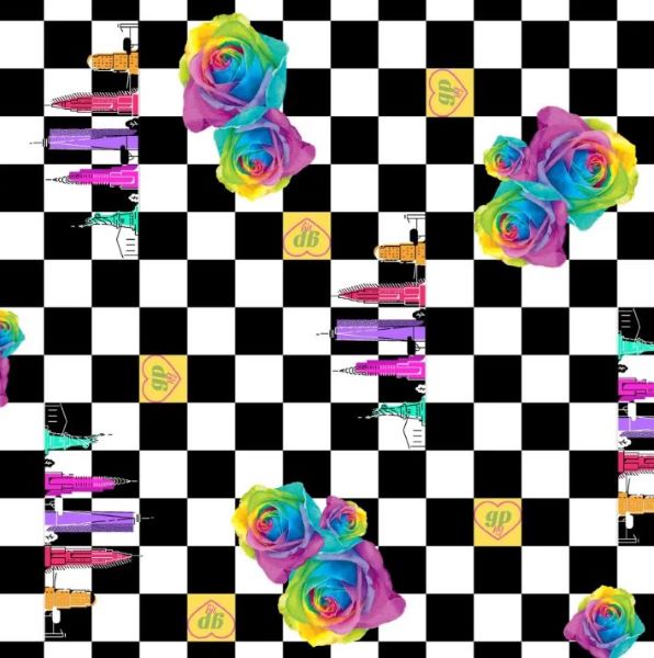 Le Bos Girl Power Sport NY Love Check Leotard LE106-GPNY