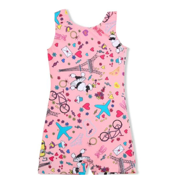 le bos Girl Power Sport Poodle Biketard LE103C-POODLE