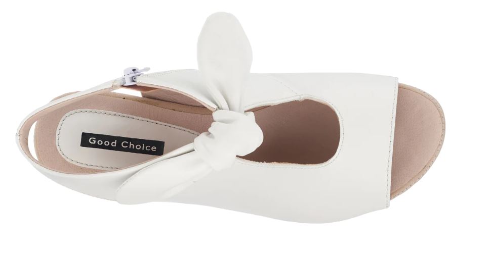 Le Bos Good Choice Shoes White Kimora Women's Heeled Sandals KIMORA-WHT