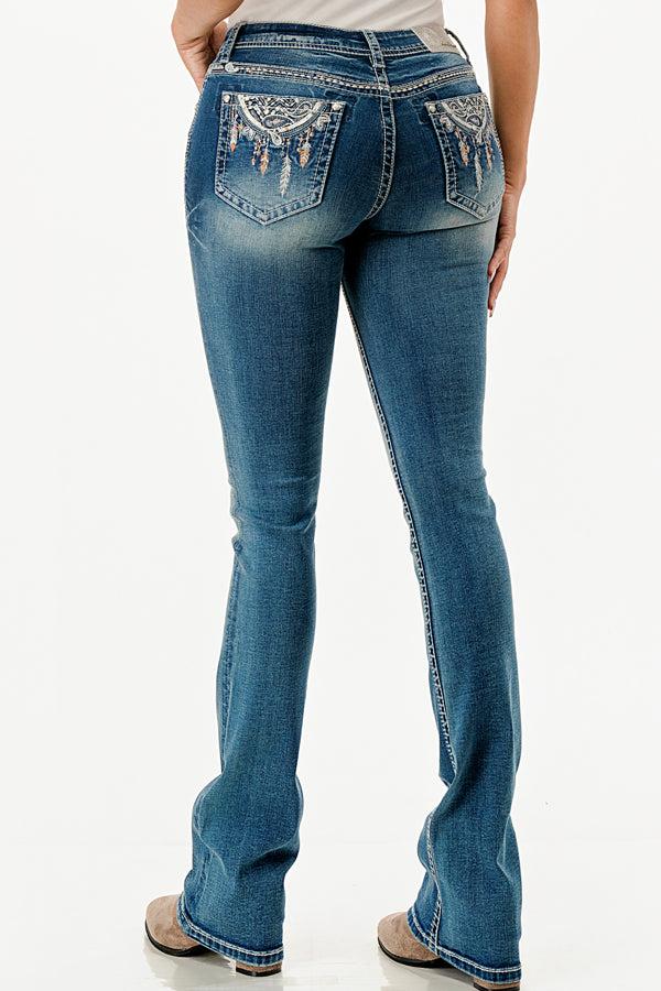 le bos Grace in LA Medium Wash Dream Catcher Bootcut Women's Jeans EB-61777