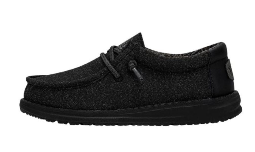 Le Bos Hey Dude Basic Black Wally Youth Casual Shoes 40041-001