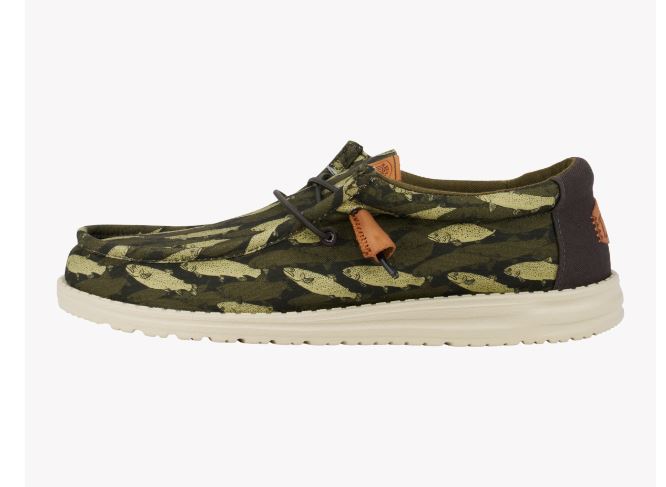 Hey Dude Black Wally Fish Camo Men's Casual Shoes 40707-0HH