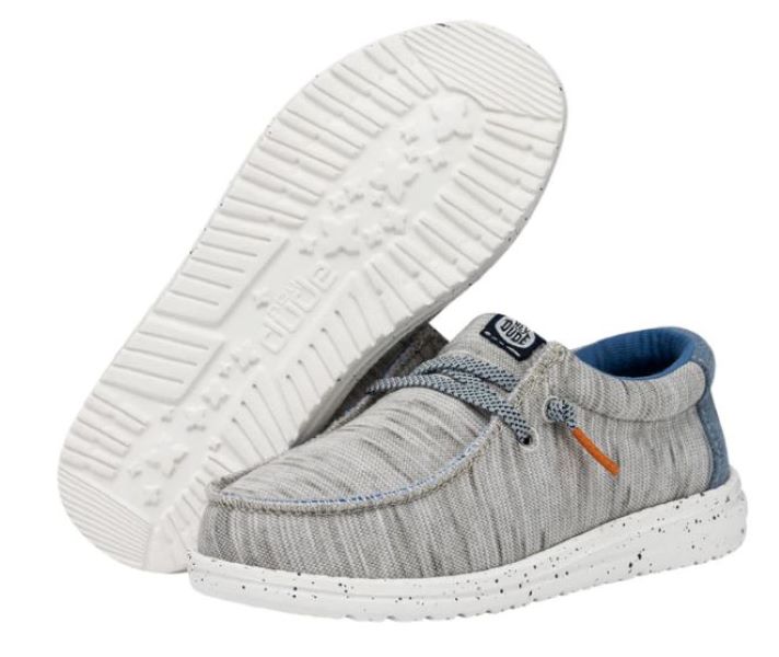 le bos Hey Dude Light Grey Wally Jersey Youth Casual Shoes 40217-007