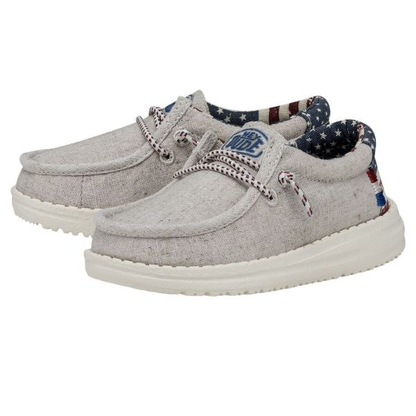 Hey Dude Off White Wally Patriotic Toddler Casual Shoes 40031-1K1