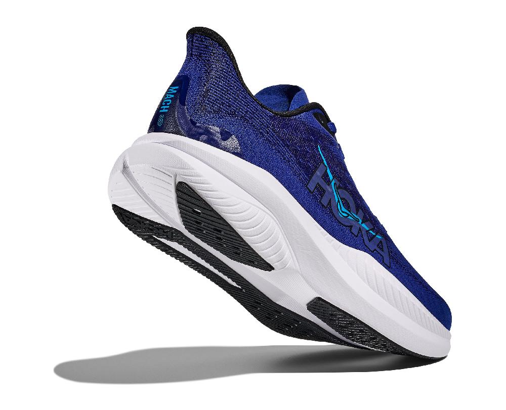 Le Bos Hoka Black/Night Sky Mach 6 Men's Wide Width Running Shoes 1147833-BNGH