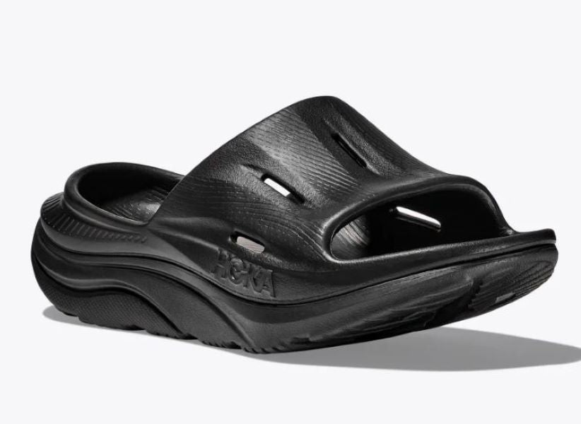 le bos Hoka Black Ora Recovery Slide 3 in Men's Sizes 1135061BBLC-MEN