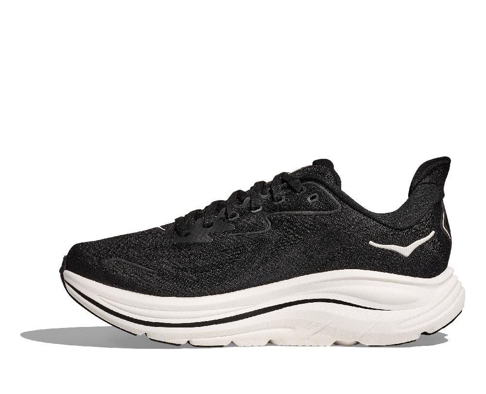 Le Bos Hoka Black/White Clifton 10 Men's Wide Width Running Shoes 1162032-BWHT