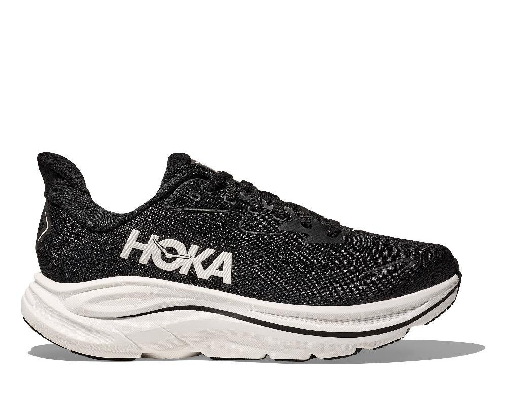 le bos Hoka Black/White Clifton 10 Men's Wide Width Running Shoes 1162032-BWHT