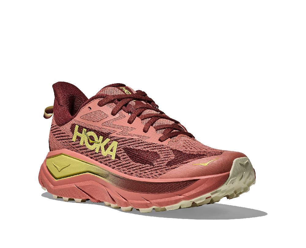 le bos Hoka Blush/Dark Cedar Challenger 8 Women's Wide Width Trail Running Shoes 1168719-BSHD