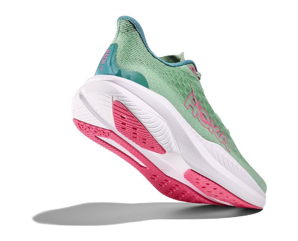 Le Bos Hoka Jadeite/Alpine Blue Mach 6 Women's Running Shoes 1147810-JTL