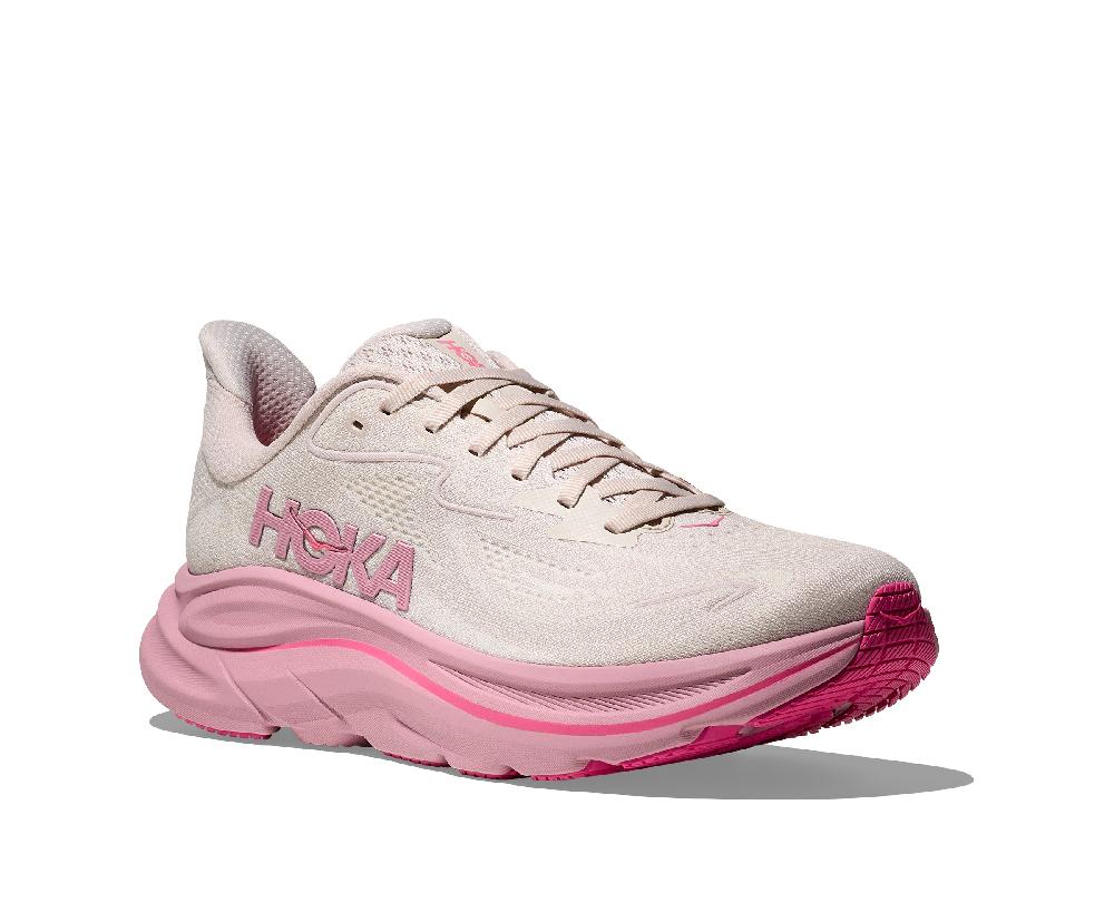 Le Bos Hoka Rose Cream/Dried Rose Clifton 10 Wide Width Women's Running Shoes 1162050-RMD