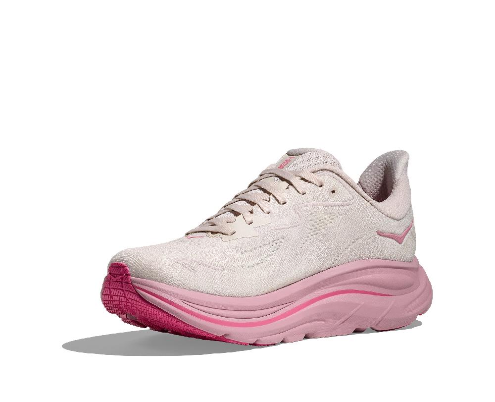 Le Bos Hoka Rose Cream/Dried Rose Clifton 10 Wide Width Women's Running Shoes 1162050-RMD