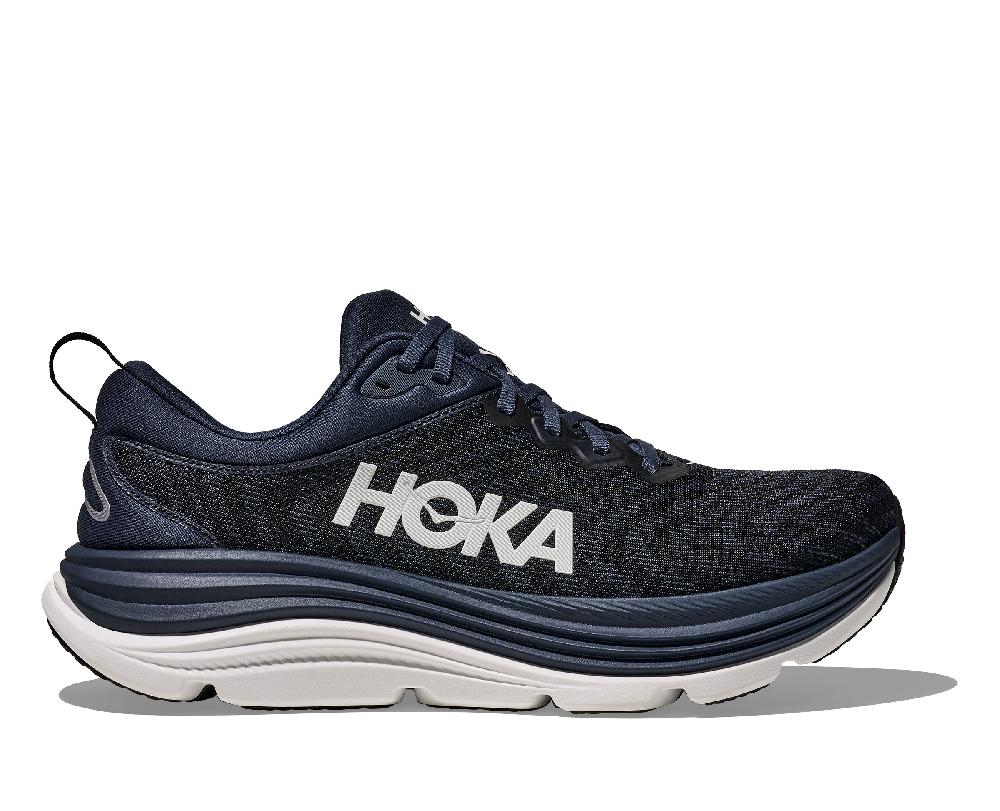 le bos Hoka Varsity Navy/White Gaviota 5 Men's Wide Width Running Shoes 1134234-VYN