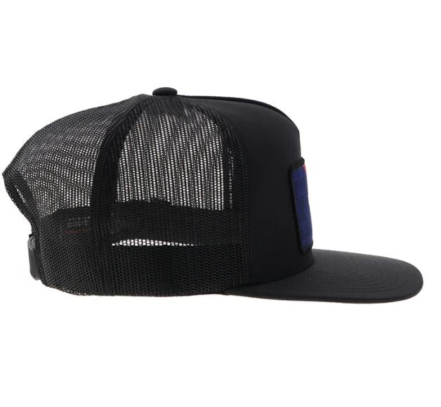 Le Bos Hooey Black 'Pabst Blue Ribbon' Snapback Hat With Black Blue And Red Rectangle Patch 2575T-BK