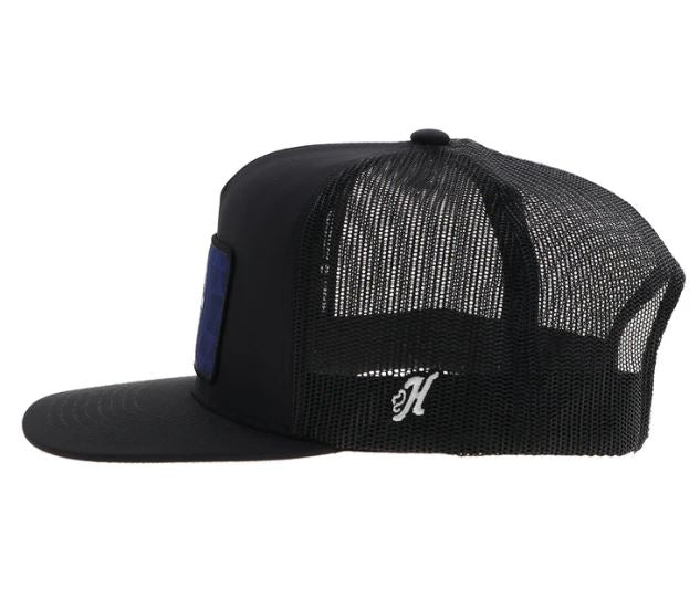 Le Bos Hooey Black 'Pabst Blue Ribbon' Snapback Hat With Black Blue And Red Rectangle Patch 2575T-BK