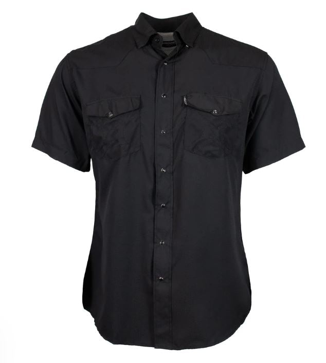 le bos Hooey Black Sol Collared Shoe Sleeve Men's Pearl Snap Shirt HT1610BK