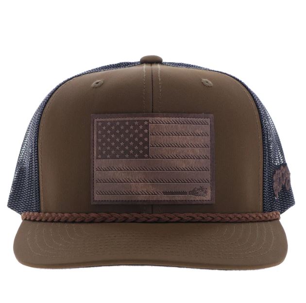 Le Bos Hooey Brown/Black Hat Youth Liberty Roper Hat With Leather Patch 2510-BRBK-Y