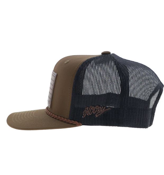 Le Bos Hooey Brown/Black Hat Youth Liberty Roper Hat With Leather Patch 2510-BRBK-Y