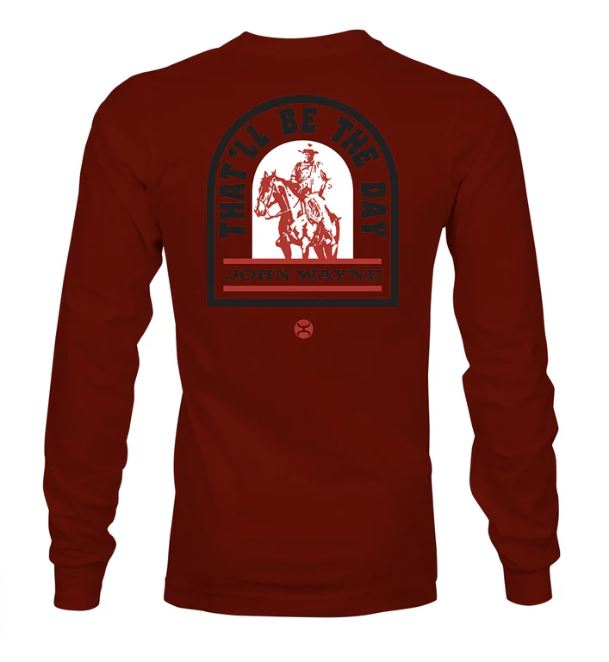 le bos Hooey Crimson John Wayne Long Sleeve Tshirt HT1731CM