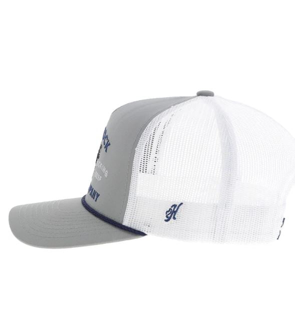 Le Bos Hooey Grey/White 'Rank Stock' Snapback Hat With Blue And Black Stitching 2562T-GYWH