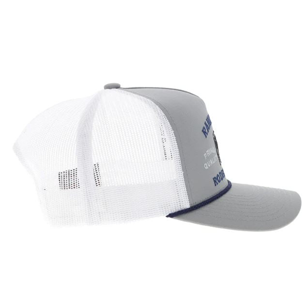 Le Bos Hooey Grey/White 'Rank Stock' Snapback Hat With Blue And Black Stitching 2562T-GYWH