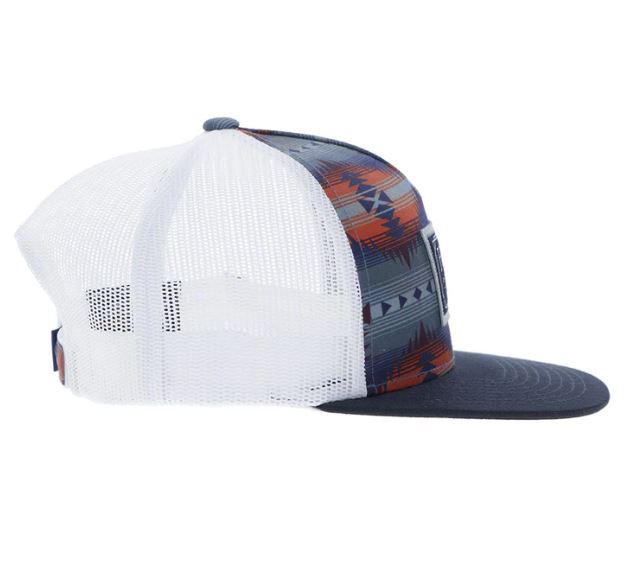 Le Bos Hooey Navy/Grey/Orange Doc Hat With Rectangle Patch And Snapback 2502T-NVWH