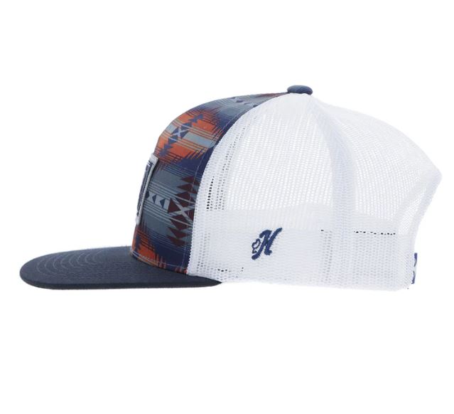 Le Bos Hooey Navy/Grey/Orange Doc Hat With Rectangle Patch And Snapback 2502T-NVWH