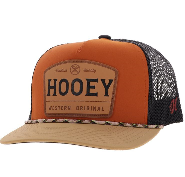 le bos Hooey Orange/BlackTrip Cap with Leather Patch 2508T-ORBK