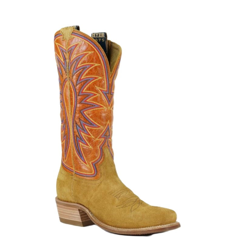 le bos Hyer Boots Bronze/Tangerine Rose Hill 13 inch Suede Cutter Toe Women's Boots HW42006